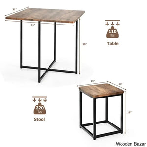 Bardalph Modern 4 Seater Dining Table Set - Wooden Bazar