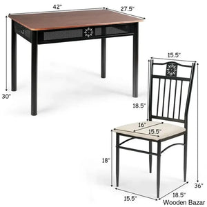 Barker 4 Seater Dining Table Set - Wooden Bazar