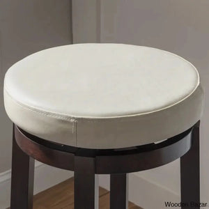 Barre Solid Wood Faux Leather Swivel Counter & Bar Stool