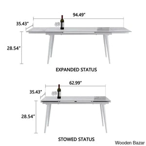Barric Sintered Stone Table With 8 Luxurious Fabric Chairs - Wooden Bazar