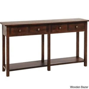 Batotana 59’’ Rustic Distressed Console Table With 4 Drawers And Shelf Entryway Sofa