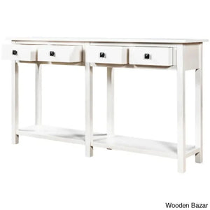 Batotana 59’’ Rustic Distressed Console Table With 4 Drawers And Shelf Entryway Sofa