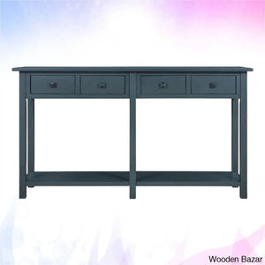 Batotana 59’’ Rustic Distressed Console Table With 4 Drawers And Shelf Entryway Sofa