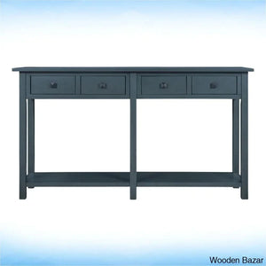 Batotana 59’’ Rustic Distressed Console Table With 4 Drawers And Shelf Entryway Sofa