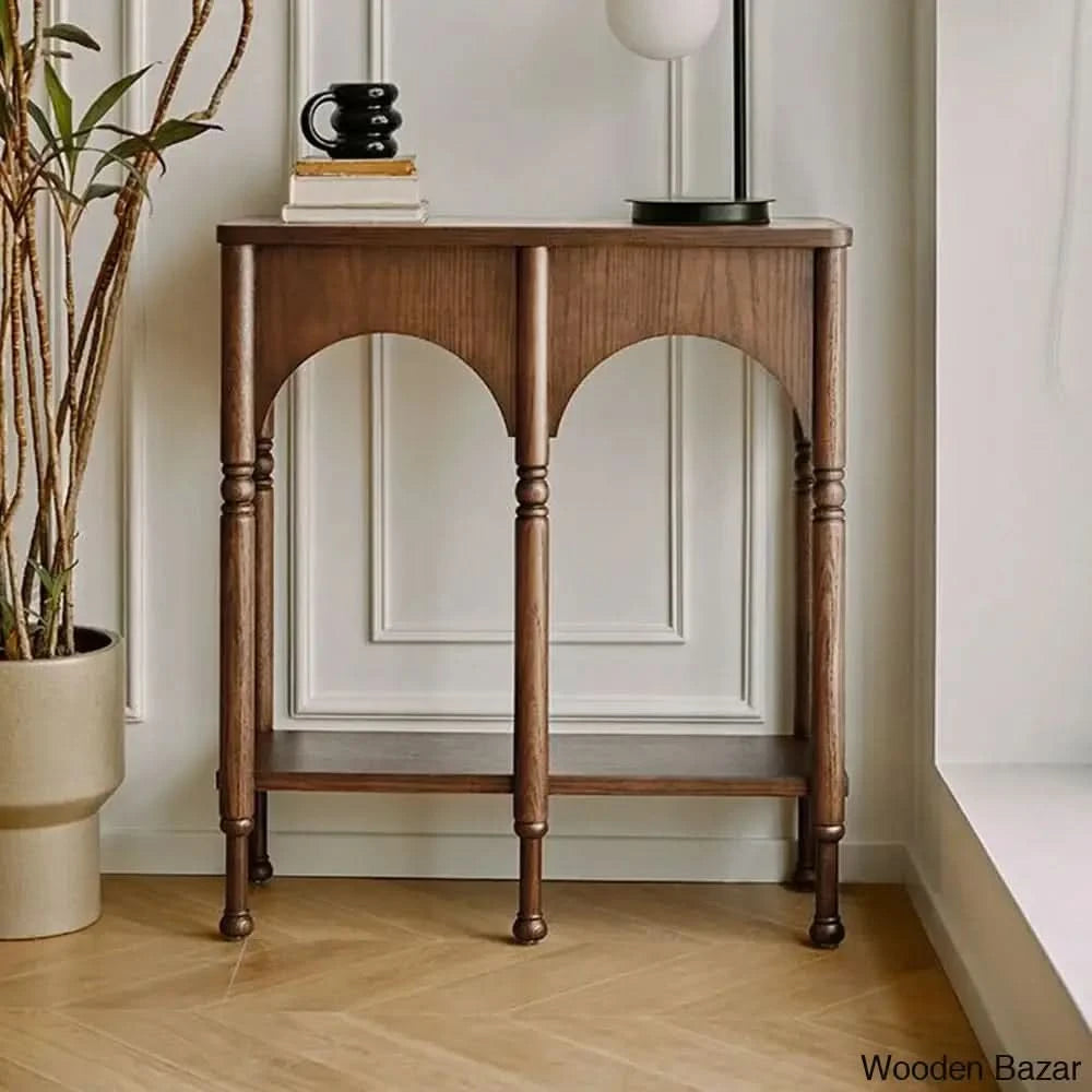Sofa Table with Glass - Console Table