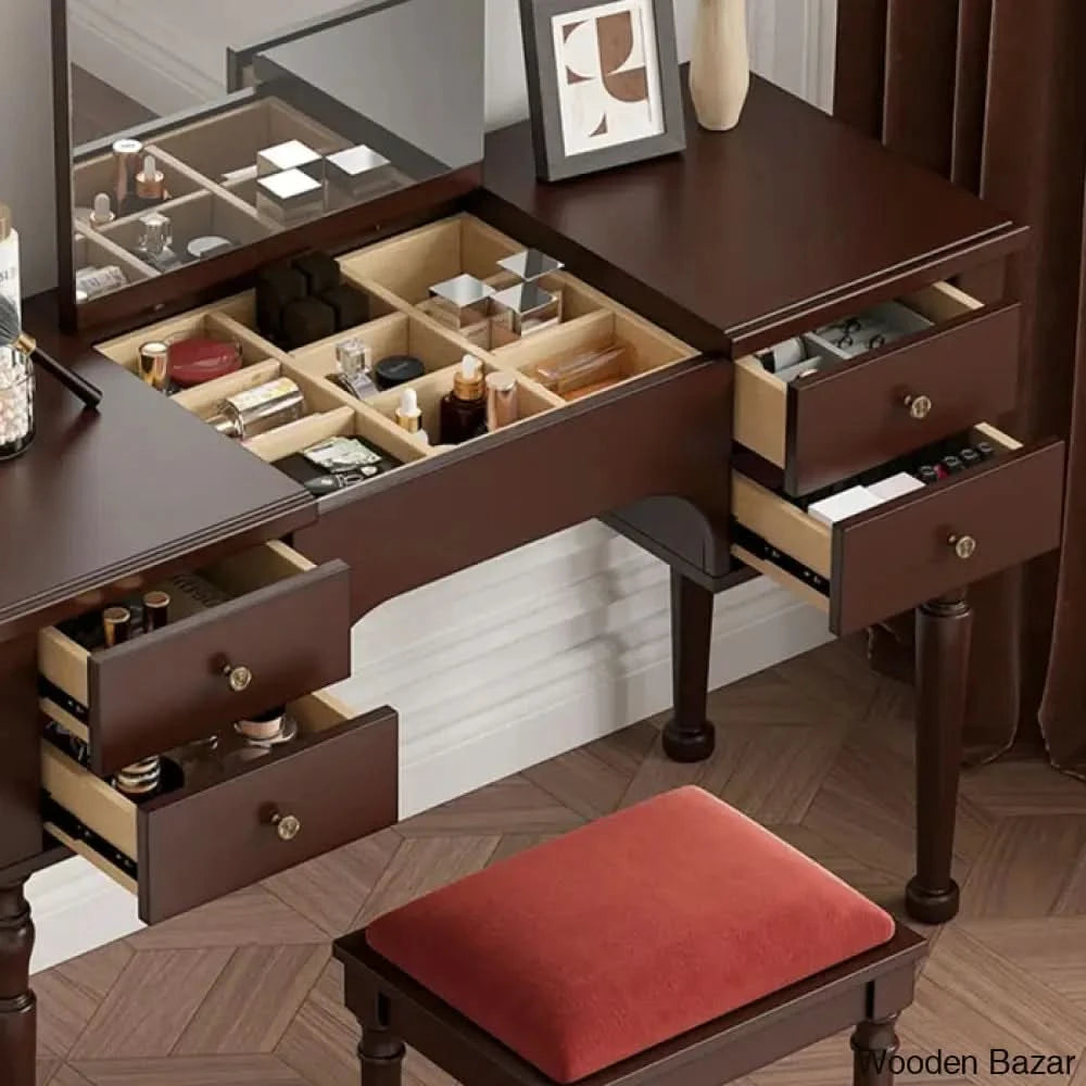 Beaston Vanity Dressing Table With Mirror And Stool