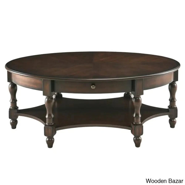 Bebi Luxury Round Coffee And Center Table - Wooden Bazar