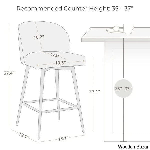 Benedito Swivel 27.1’’ Counter Stool (Set Of 3)