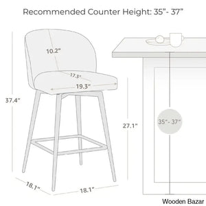 Benedito Swivel 27.1’’ Counter Stool (Set Of 3)