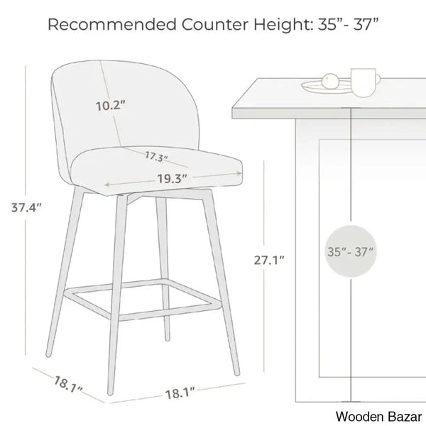 Benedito Swivel 27.1’’ Counter Stool (Set Of 3)