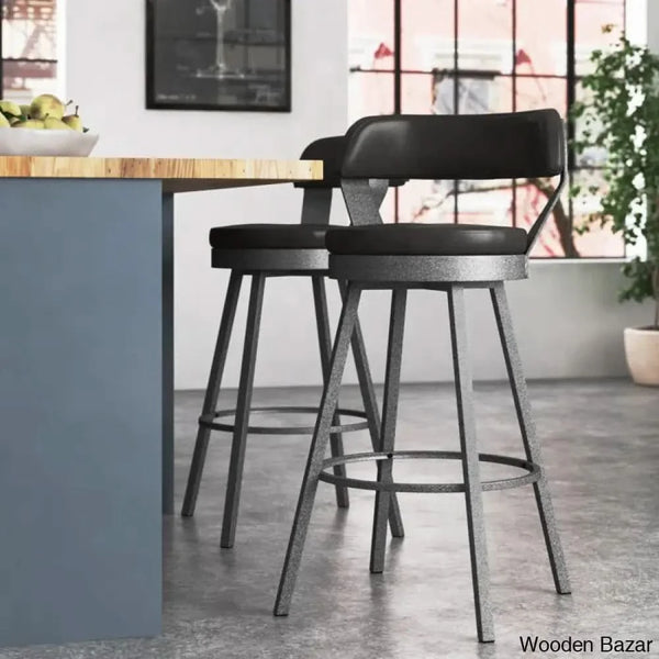 Berrino Counter And Bar Stool With Metal Frame (Set Of 2)