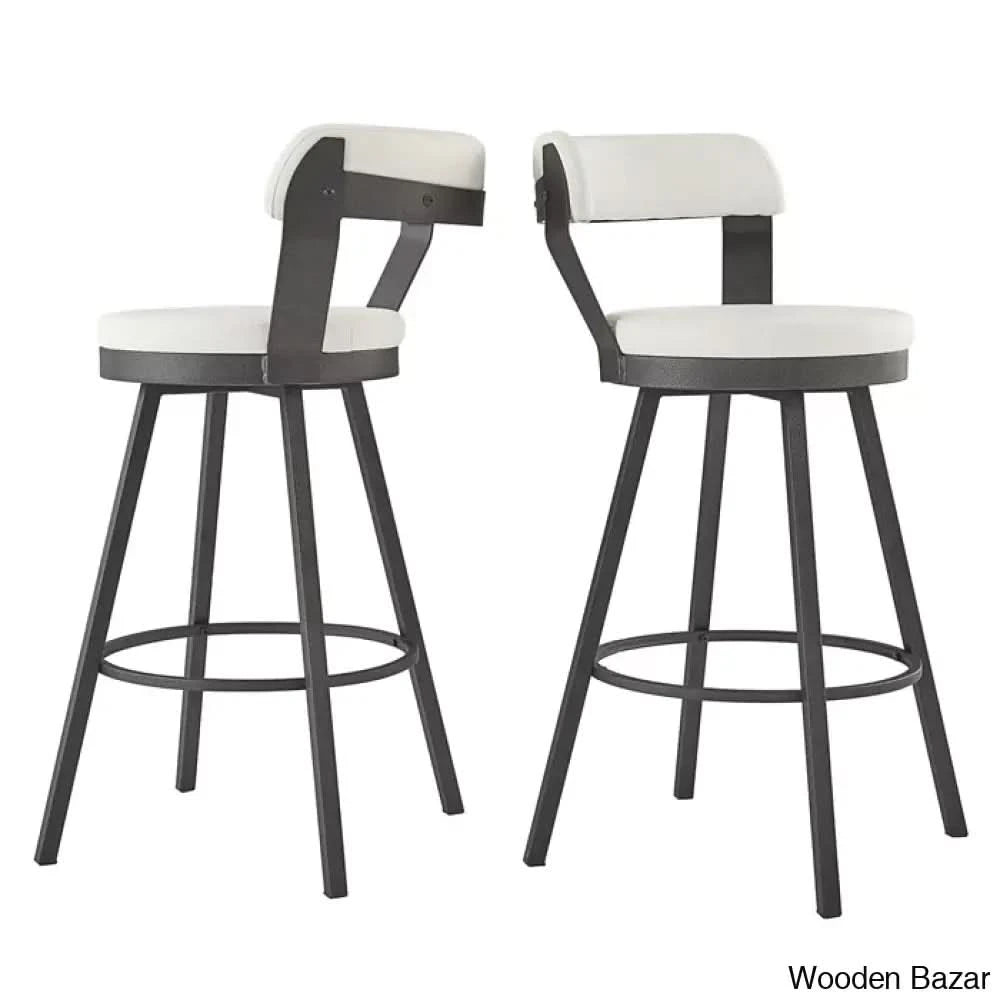 Berrino Counter And Bar Stool With Metal Frame (Set Of 2) White / Bar (30.3’’ Seat Height)