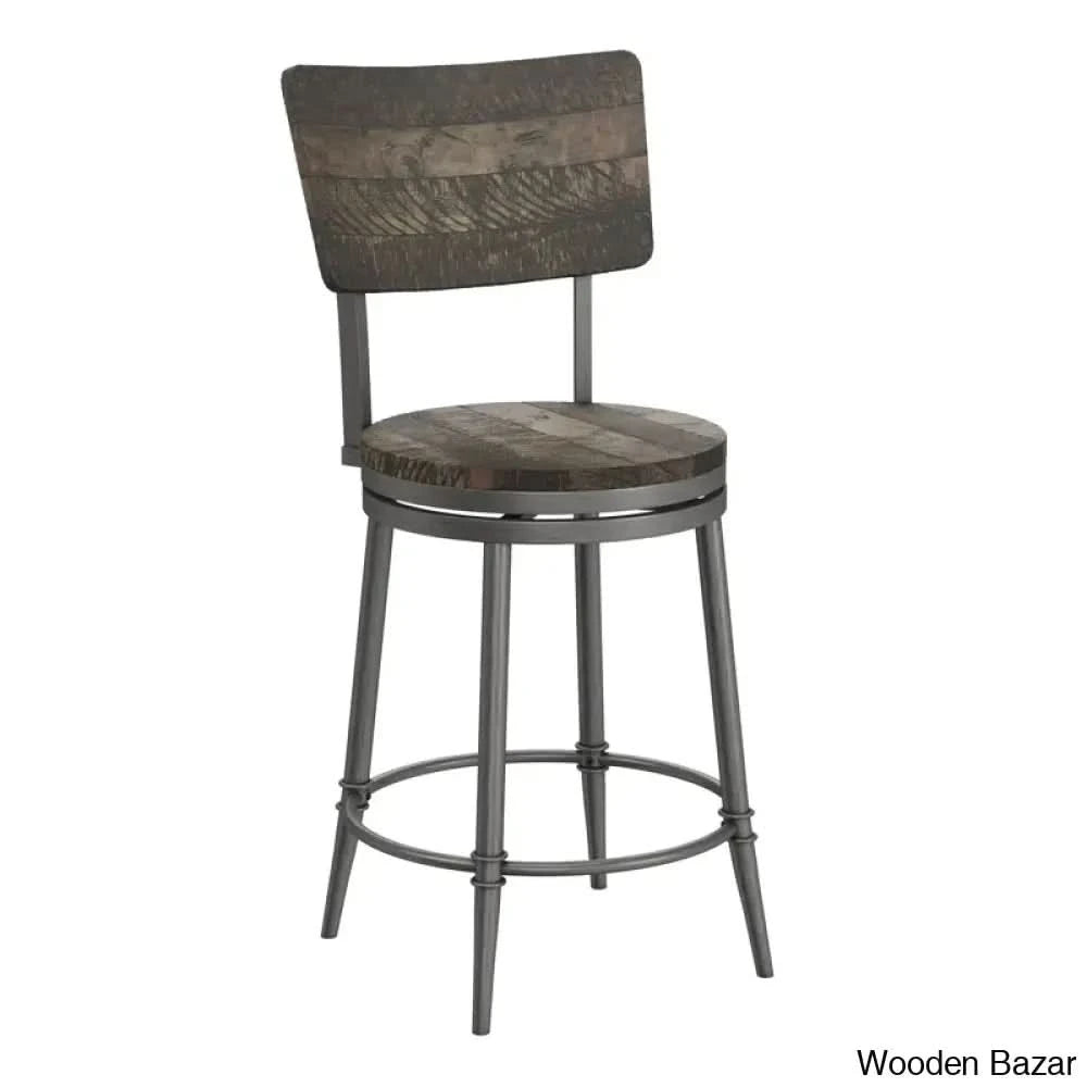 Birdsallo Swivel Counter And Bar Stool Weathered Gray / (26” Seat Height)