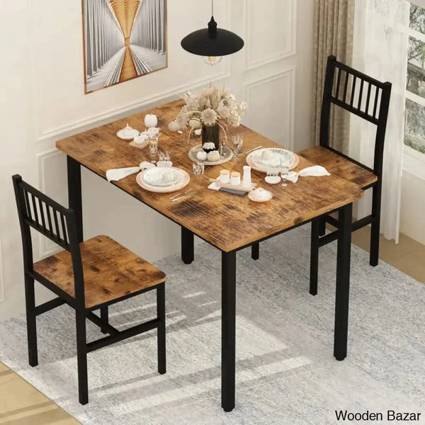 Bishop New 2 Seater Dining Table Set - Wooden Bazar