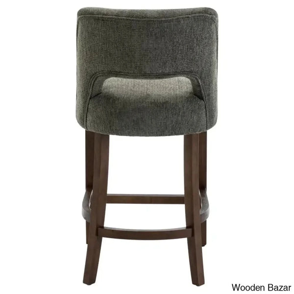 Bistoz Upholstered Sitting Counter And Bar Stool - Wooden Bazar