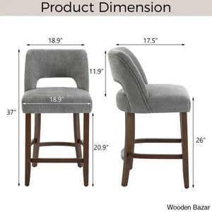 Bistoz Upholstered Sitting Counter And Bar Stool - Wooden Bazar