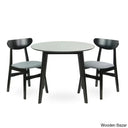 Blaan New 2 Seater Dining Table Set - Wooden Bazar White