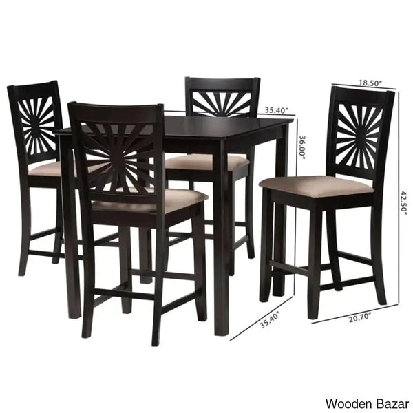Blaine Wooden 4 Seater Dining Table Set - Bazar