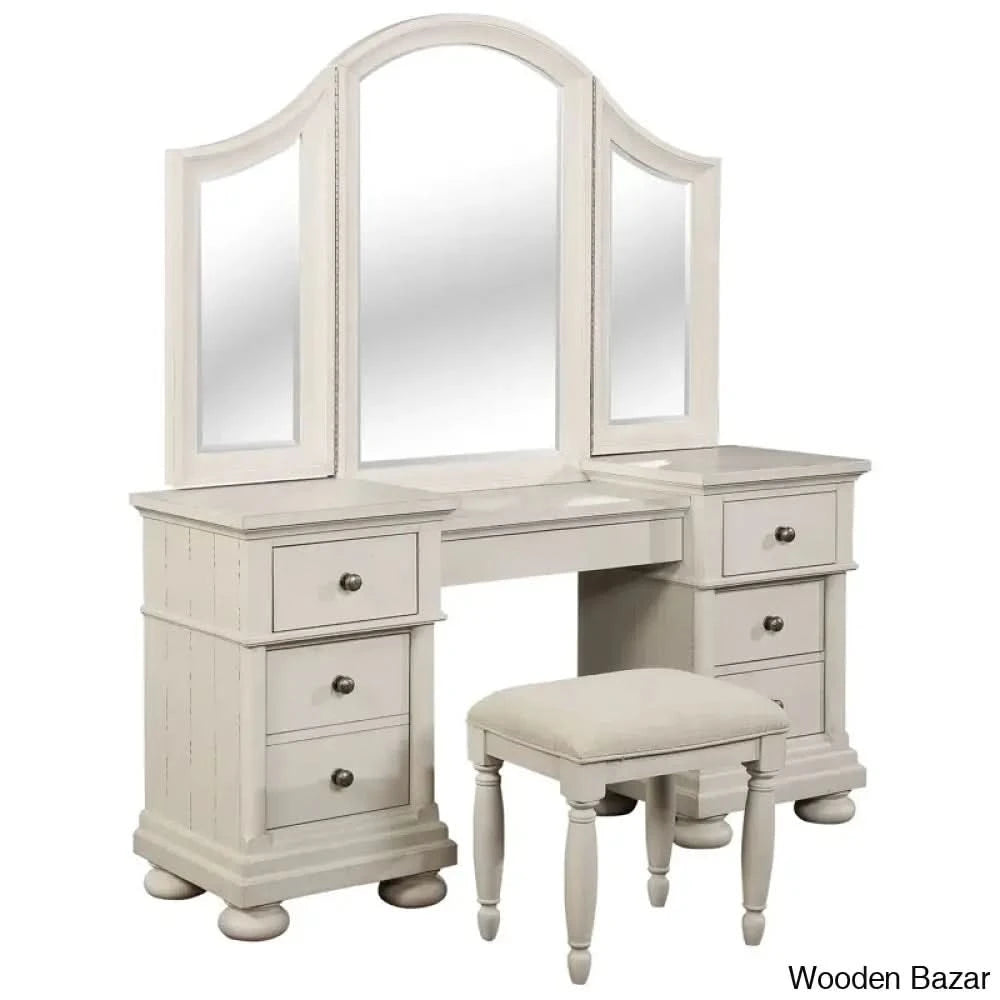 Blaire Vanity Dressing Table With Mirror And Stool