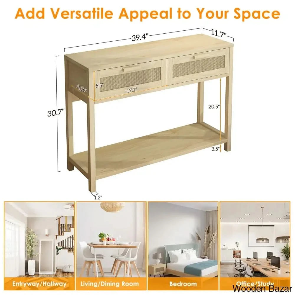 Wood Small Accent Table - Console Table