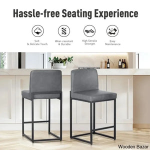 Boisev Swivel Upholstered 24’’ Counter And Bar Stool With Metal Frame (Set Of 2)