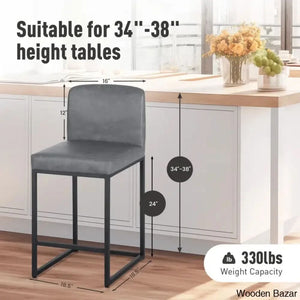 Boisev Swivel Upholstered 24’’ Counter And Bar Stool With Metal Frame (Set Of 2)