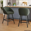 Bouclen Swivel Upholstered 27.1’’ Modern Counter And Bar Stool (Set Of 2) Green