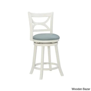 Bouleyk Faux Leather Wood Swivel Bar & Counter Stool