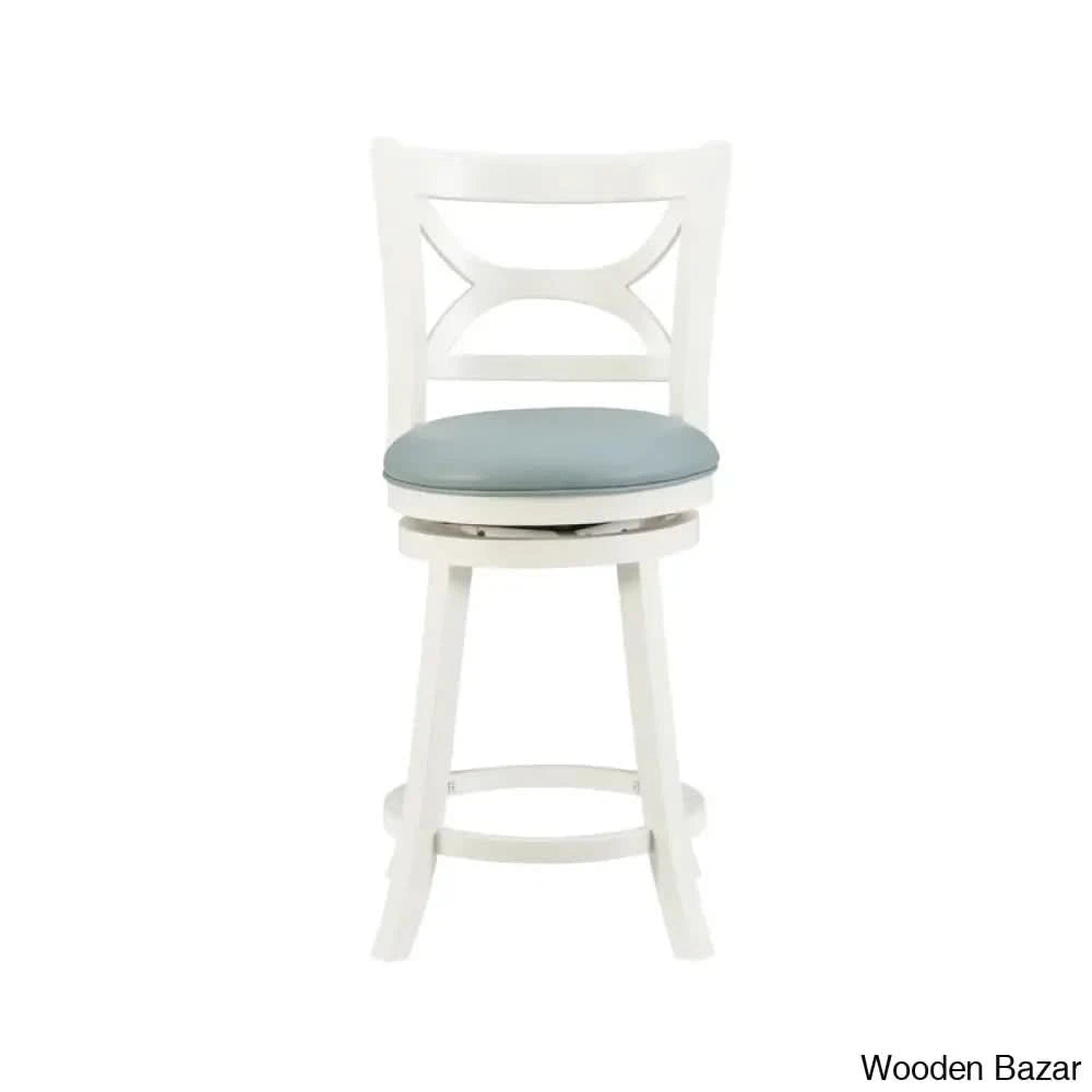 Bouleyk Faux Leather Wood Swivel Bar & Counter Stool (25.5” Seat Height)