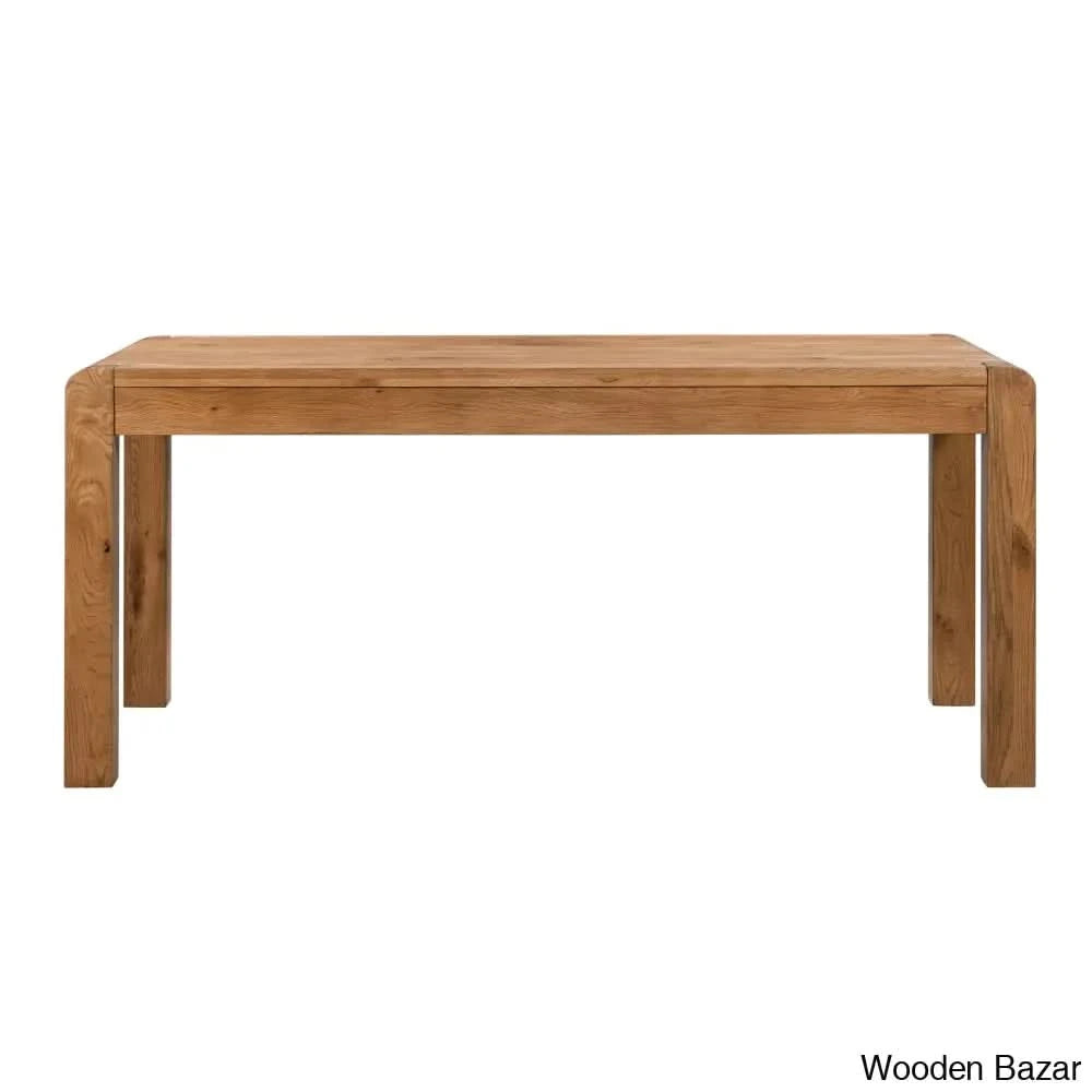 Braden Modern Dining Table In Exotic Teak Wood - Wooden Bazar