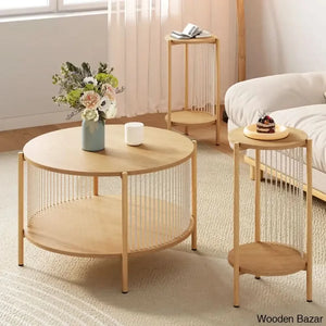 Bradhamz Boho Natural Fiber Rope Coffee And Center Table Set