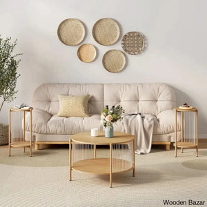 Bradhamz Boho Natural Fiber Rope Coffee And Center Table Set
