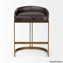 Bradleys Swivel Leather And Antiqued Brass Metal Low Back Counter Bar Stool Black / (24.75’’