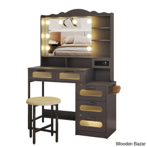 Braison Vanity Dressing Table With Mirror & Stool
