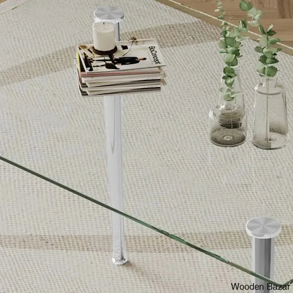 Brawley 4 & 8 Seater Dining Table Set In Glass Top Seater