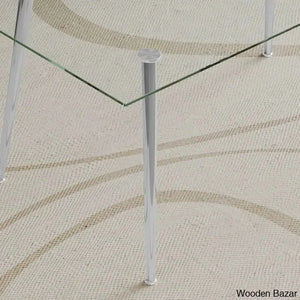 Brawley 4 & 8 Seater Dining Table Set In Glass Top