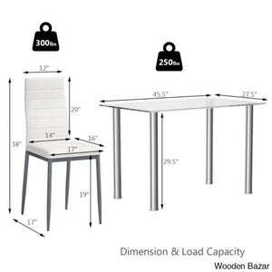 Breri New 4 Seater Glass Top Dining Set - Wooen Bazar