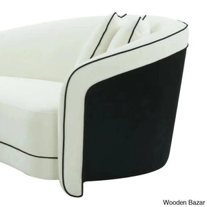 Velvet Curved Sofa-7
