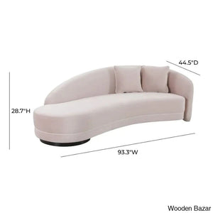 Velvet Curved Sofa-9