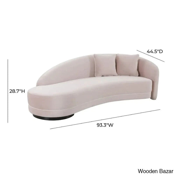 Velvet Curved Sofa-9