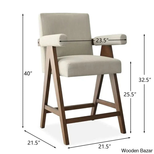 Brittniea Swivel Upholstered 25.5’’ Counter And Bar Stool With Solid Wood Frame