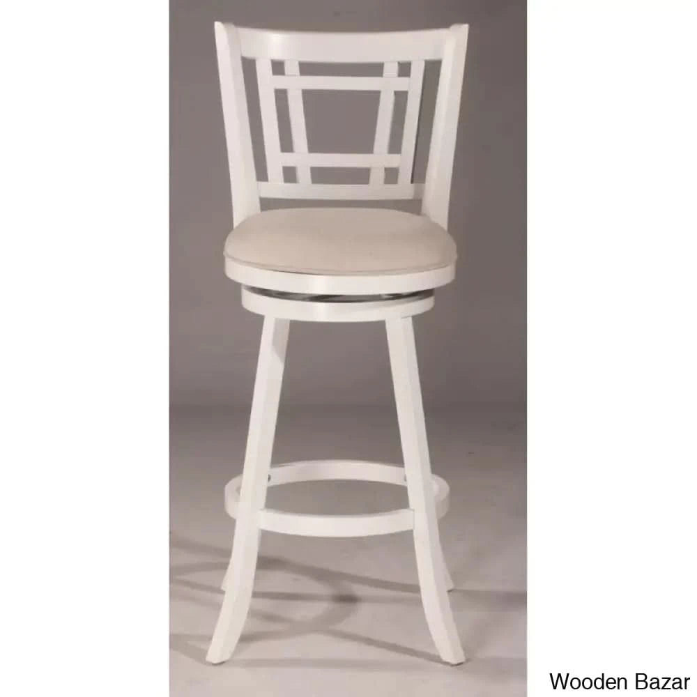Bruningz Swivel Upholstered Counter And Bar Stool White / Bar (30’’ Seat Height)