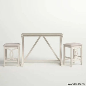 Bryce New 2 Seater Wooden Trestle Dining Set - Bazar