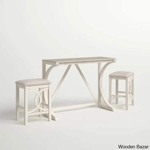 Bryce New 2 Seater Wooden Trestle Dining Set - Bazar