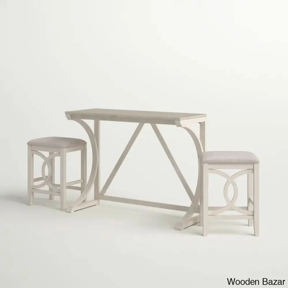 Bryce New 2 Seater Wooden Trestle Dining Set - Bazar Beige