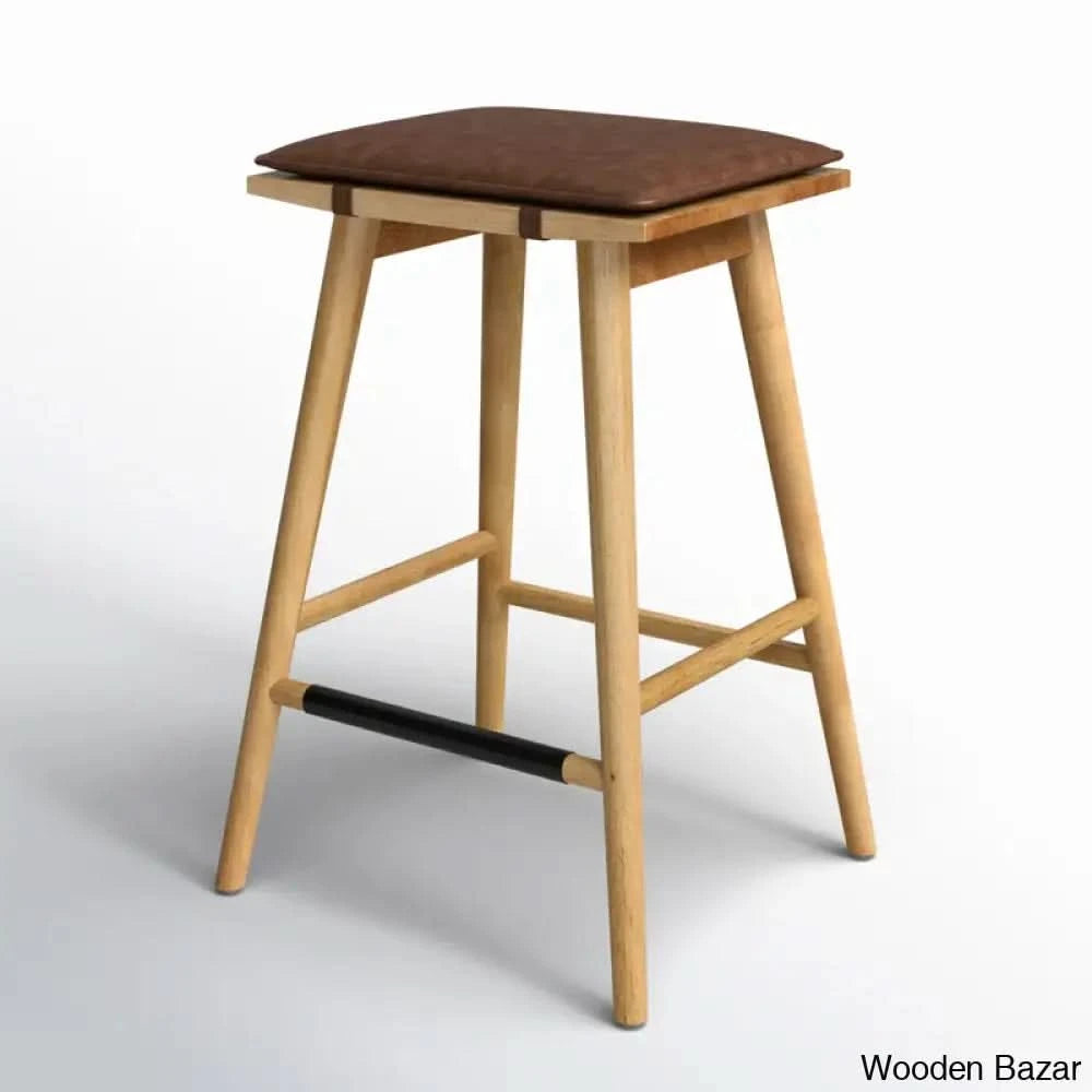 Bryseidaz Swivel Solid Wood 24’’ Counter And Bar Stool Chestnut Boucle/Warm Pine Frame