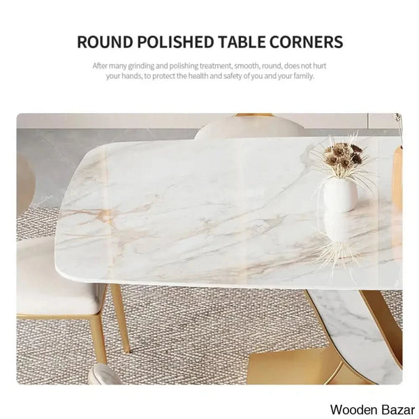 Cabal New 6 Seater Pedestal Dining Set - Wooden Bazar