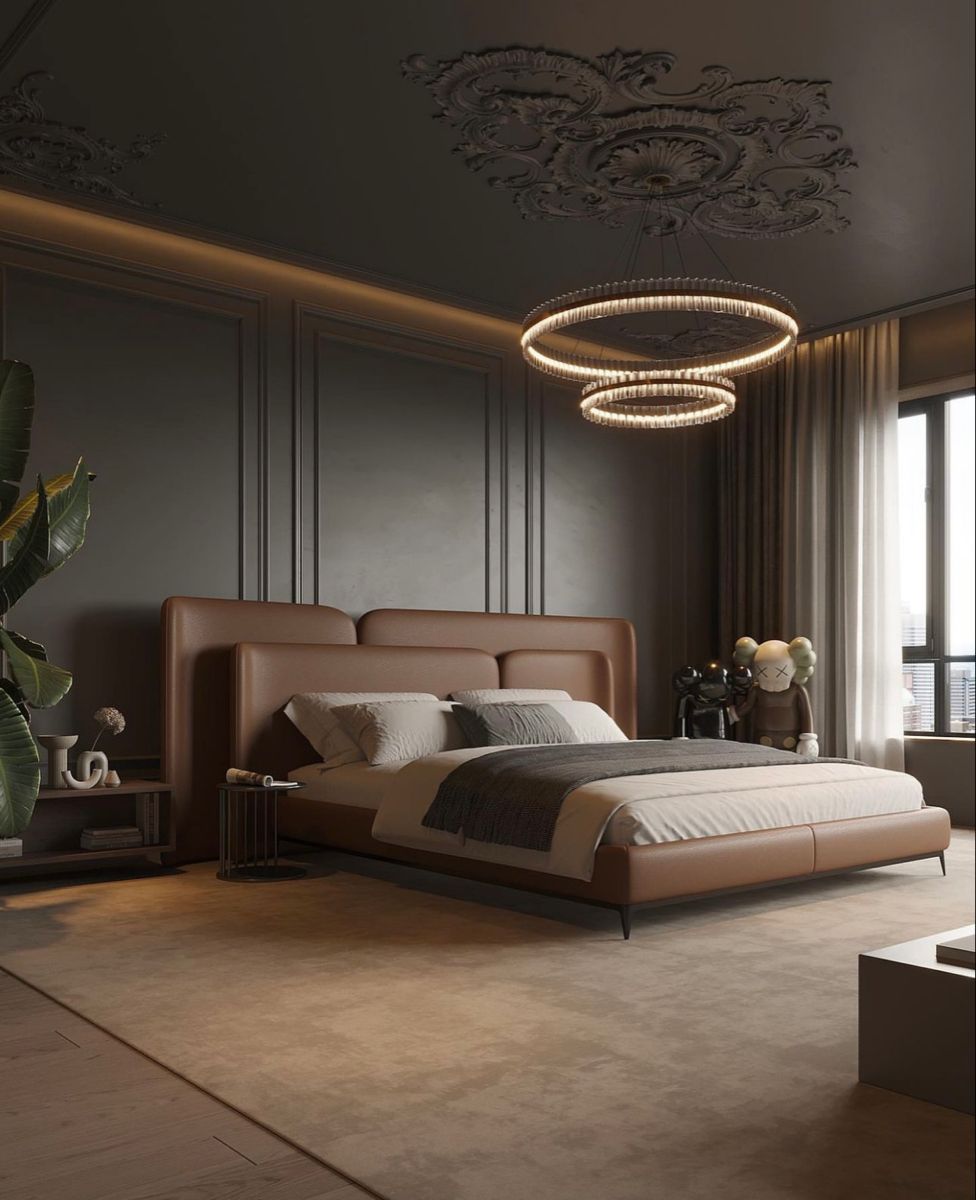 Modern curved Upholstered Bed