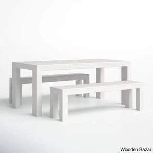 Cady 6 Seater Teak Wood Solid Dining Set - Wooden Bazar