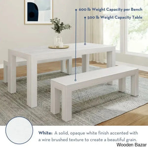 Cady 6 Seater Teak Wood Solid Dining Set - Wooden Bazar